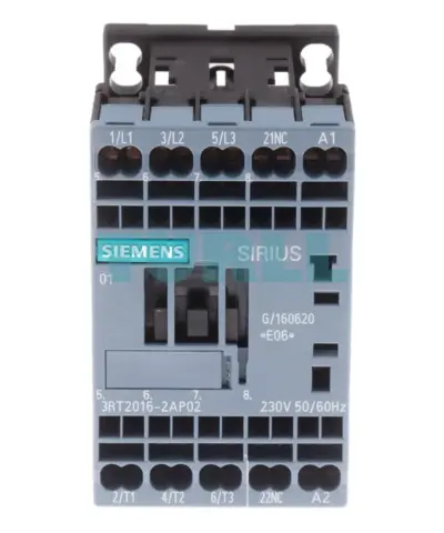 Siemens 3RT2016-2AP02 Power Contactor 9A, 4kW, 3-Pole, 230V AC, S00 Size