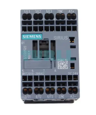 Siemens 3RT2016-2BB42 Power Contactor 3-Pole, 9A, 4kW / 400V, 24V DC