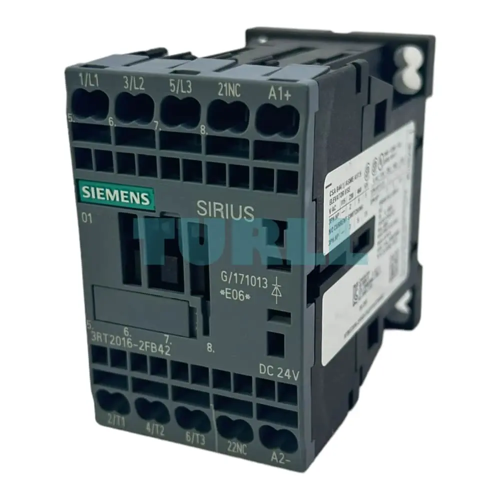 Siemens 3RT2016-2FB42 SIRIUS Power Contactor, Size S00, 9A, 4kW, 24V DC, Spring-Loaded Terminals Original Brand New 2 Siemens 3RT2016-2FB42 SIRIUS Power Contactor, Size S00, 9A, 4kW, 24V DC, Spring-Loaded Terminals