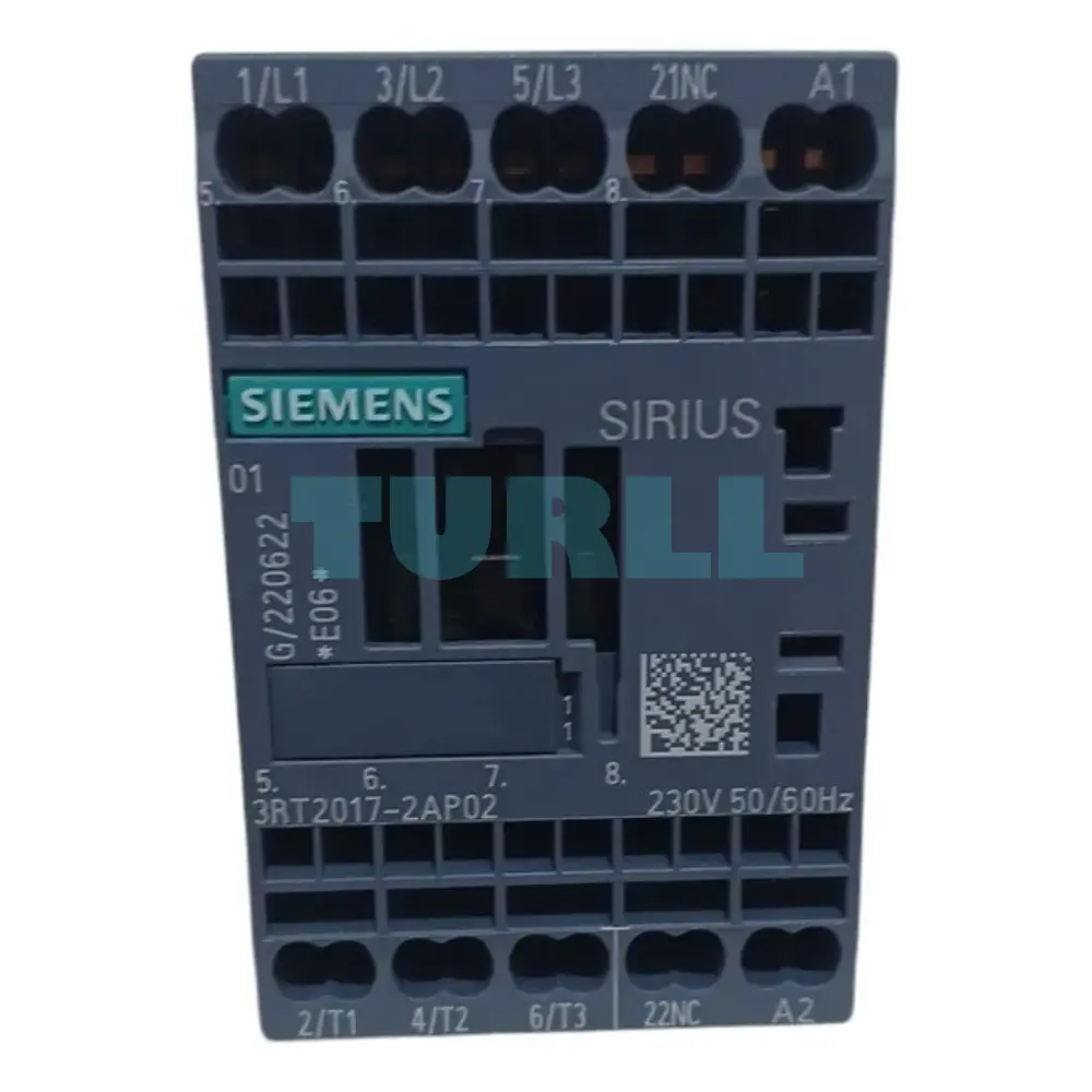 Siemens 3RT2017-2AP02 Power Contactor 12A, 5.5kW, 3-Pole, 230V AC, Size S00 Original Brand New 1 Siemens 3RT2017-2AP02 Power Contactor 12A, 5.5kW, 3-Pole, 230V AC, Size S00