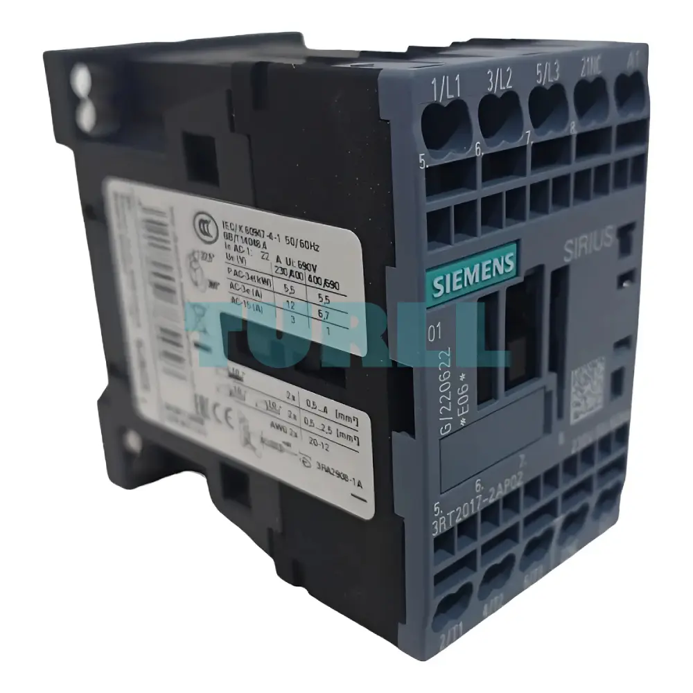 Siemens 3RT2017-2AP02 Power Contactor 12A, 5.5kW, 3-Pole, 230V AC, Size S00 Original Brand New 6 Siemens 3RT2017-2AP02 Power Contactor 12A, 5.5kW, 3-Pole, 230V AC, Size S00