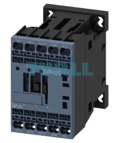 Siemens SIRIUS 3RT2017-2BB42-0CC0 Power Contactor 12A, 5.5kW, 24V DC, 1NC Auxiliary, Spring-Loaded Terminal, S00