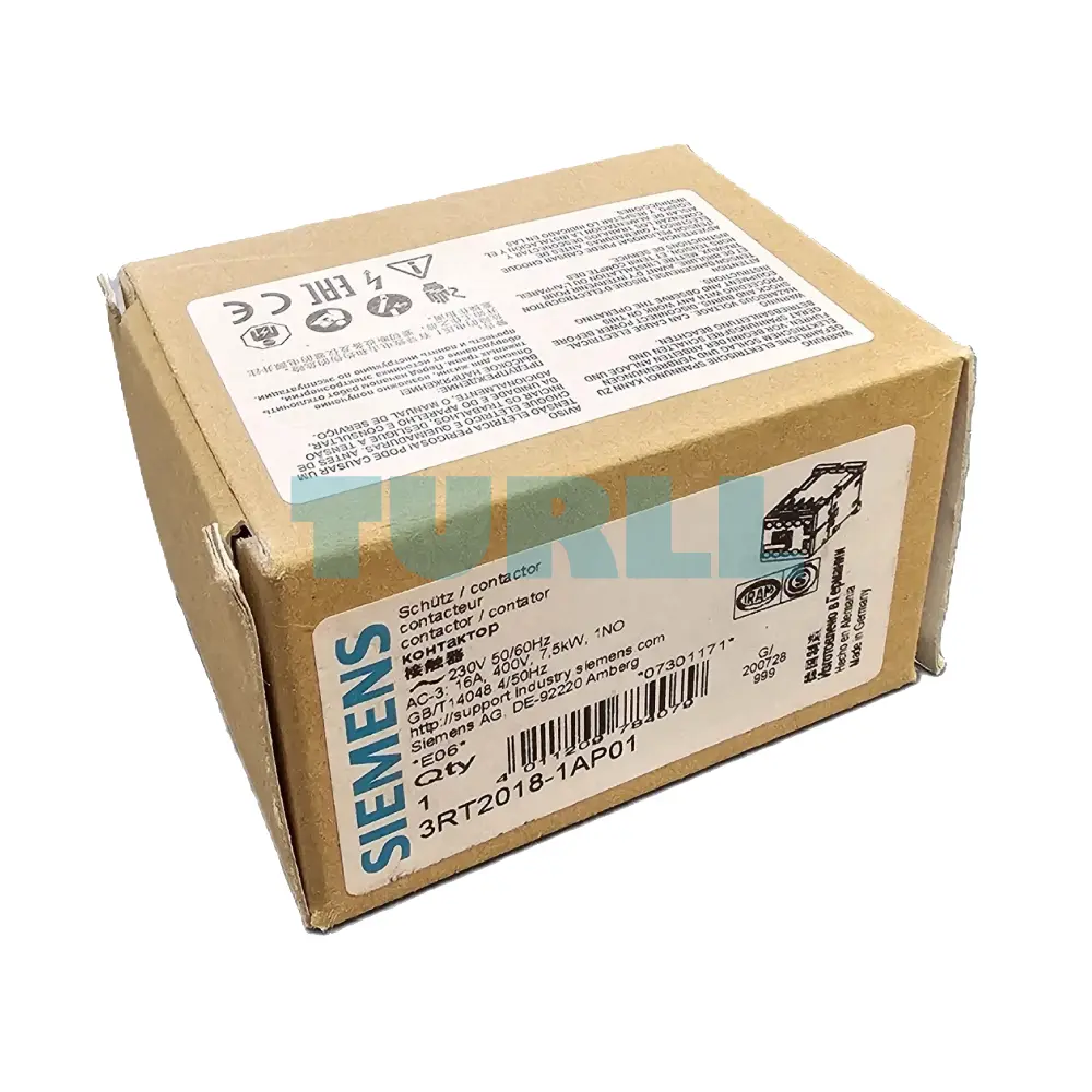 Siemens 3RT2018-1AP01 Power Contactor 16A, AC-3e, 7.5kW, 3-Pole, 230V AC Coil Original Brand New 4 Siemens 3RT2018-1AP01 Power Contactor 16A, AC-3e, 7.5kW, 3-Pole, 230V AC Coil