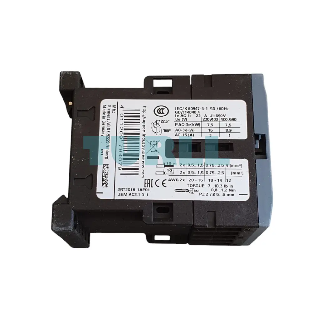 Siemens 3RT2018-1AP01 Power Contactor 16A, AC-3e, 7.5kW, 3-Pole, 230V AC Coil Original Brand New 3 Siemens 3RT2018-1AP01 Power Contactor 16A, AC-3e, 7.5kW, 3-Pole, 230V AC Coil