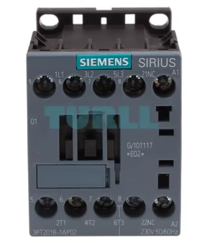 Siemens 3RT2018-1AP02 Power Contactor 16A, 7.5kW, 3-Pole, 230V AC