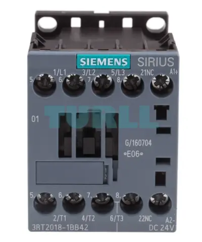 Siemens 3RT2018-1BB42 Power Contactor 16A, 7.5kW, 3-Pole, 24V DC