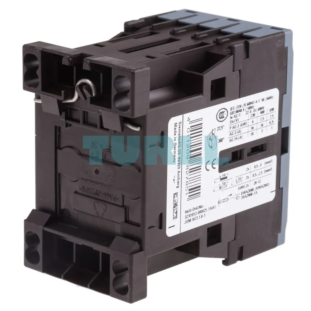 Siemens 3RT2018-2AB02 SIRIUS 3RT2 Power Contactor, 16 A, 7.5 kW, 3-Pole, 24 V AC Coil, Spring-Loaded Terminal Original Brand New 4 Siemens 3RT2018-2AB02 SIRIUS 3RT2 Power Contactor, 16 A, 7.5 kW, 3-Pole, 24 V AC Coil, Spring-Loaded Terminal