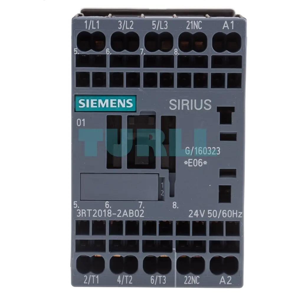 Siemens 3RT2018-2AB02 SIRIUS 3RT2 Power Contactor, 16 A, 7.5 kW, 3-Pole, 24 V AC Coil, Spring-Loaded Terminal Original Brand New 1 Siemens 3RT2018-2AB02 SIRIUS 3RT2 Power Contactor, 16 A, 7.5 kW, 3-Pole, 24 V AC Coil, Spring-Loaded Terminal