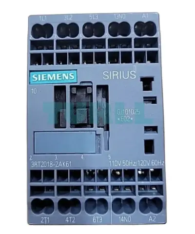 Siemens 3RT2018-2AK61 Power Contactor 16A, 7.5kW, Spring-Loaded, SIRIUS 3RT2