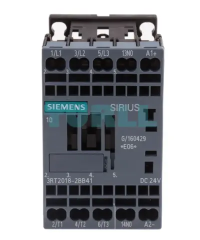 Siemens 3RT2018-2BB41 Power Contactor 16A, 7.5kW, 3-Pole, 24V DC