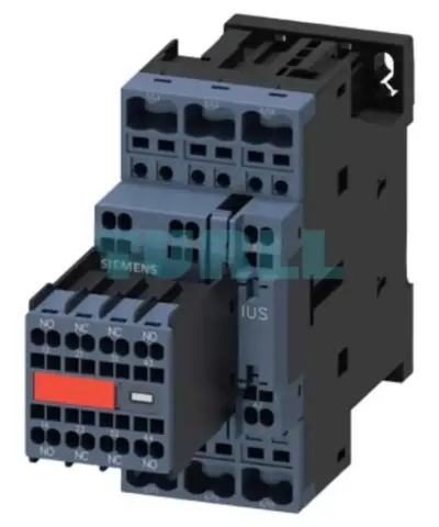 Siemens 3RT2023-2AL24-3MA0 SIRIUS Power Contactor, 9 A, 4 kW, 2NO+2NC, Spring-Loaded, Size S0