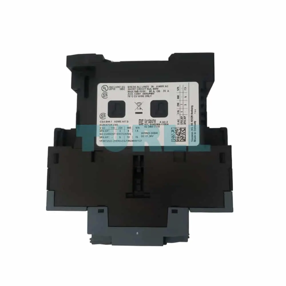 Siemens 3RT2023-2KB40 Power Contactor, 9A, 4kW, 24V DC, S0 Frame, Spring-Loaded Terminal Original Brand New 6 Siemens 3RT2023-2KB40 Power Contactor, 9A, 4kW, 24V DC, S0 Frame, Spring-Loaded Terminal