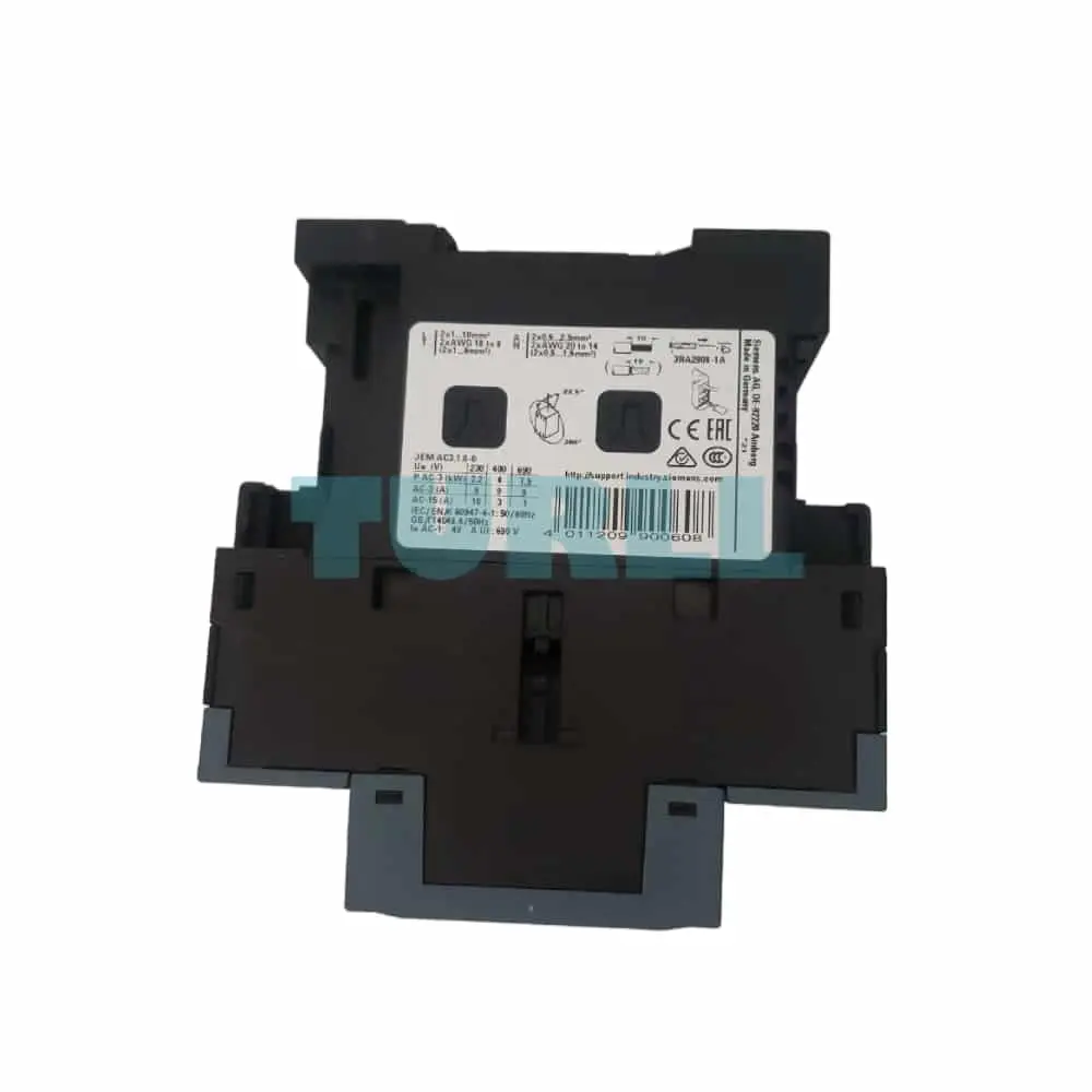 Siemens 3RT2023-2KB40 Power Contactor, 9A, 4kW, 24V DC, S0 Frame, Spring-Loaded Terminal Original Brand New 5 Siemens 3RT2023-2KB40 Power Contactor, 9A, 4kW, 24V DC, S0 Frame, Spring-Loaded Terminal