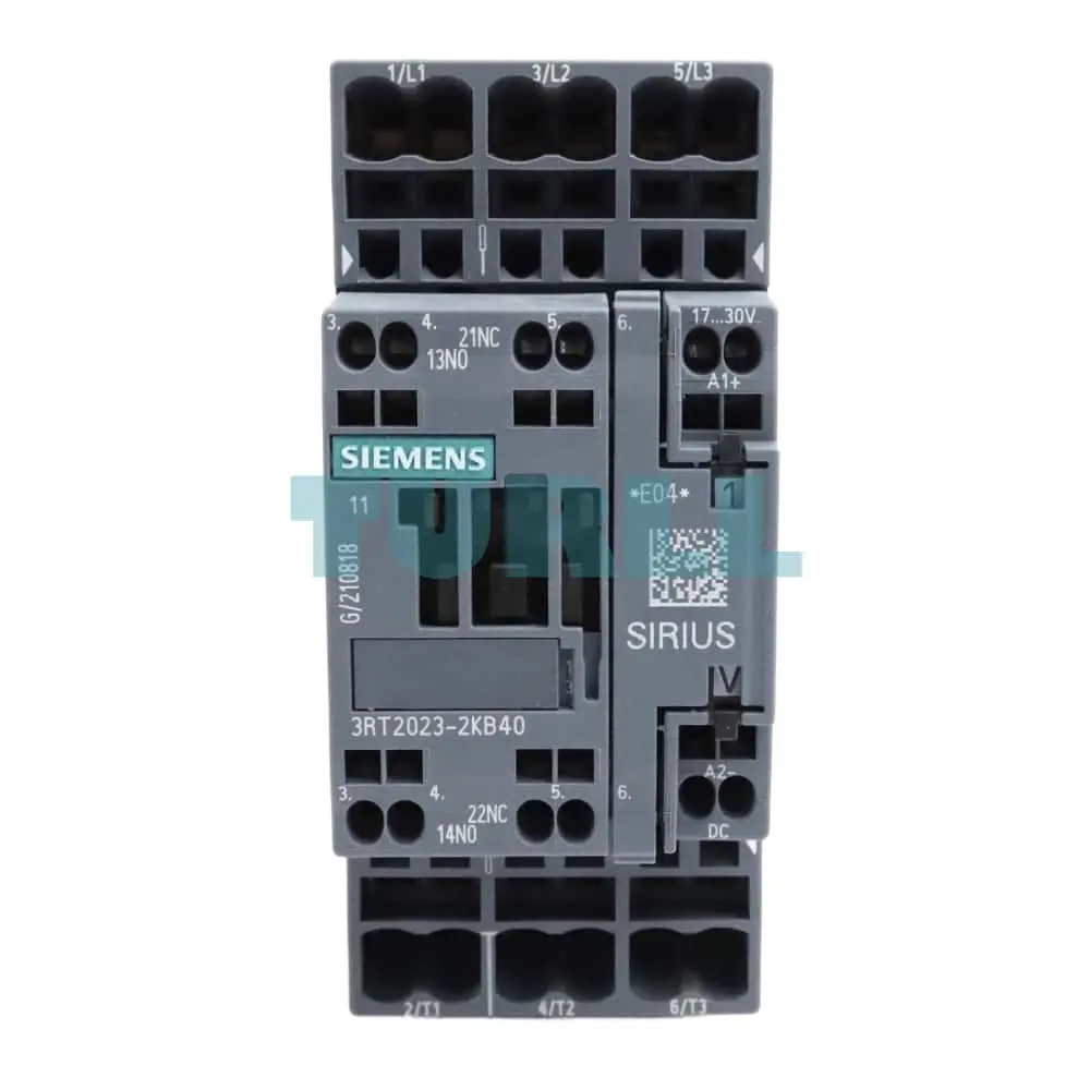 Siemens 3RT2023-2KB40 Power Contactor, 9A, 4kW, 24V DC, S0 Frame, Spring-Loaded Terminal Original Brand New 1 Siemens 3RT2023-2KB40 Power Contactor, 9A, 4kW, 24V DC, S0 Frame, Spring-Loaded Terminal