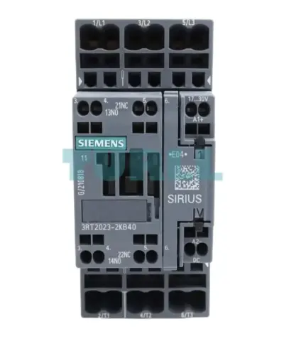 Siemens 3RT2023-2KB40 Power Contactor, 9A, 4kW, 24V DC, S0 Frame, Spring-Loaded Terminal