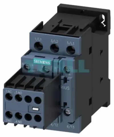 Siemens SIRIUS 3RT2024-1AG24 Power Contactor 12A, 5.5kW, 3-Pole, 110V AC Coil, 2NO+2NC Aux, Screw Terminal