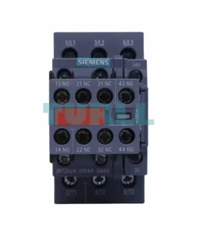 Siemens 3RT2024-1DB44-3MA0 Power Contactor 12A, 5.5kW, 24V DC, 2 NO + 2 NC Aux Contacts