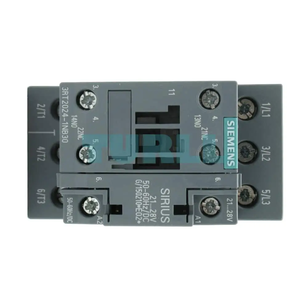 Siemens 3RT2024-1NB30 SIRIUS Power Contactor, 3-Pole, 12A, 5.5kW, 21-28V AC/DC Coil, Screw Terminal, Size S0 Original Brand New 4 Siemens 3RT2024-1NB30 SIRIUS Power Contactor, 3-Pole, 12A, 5.5kW, 21-28V AC/DC Coil, Screw Terminal, Size S0