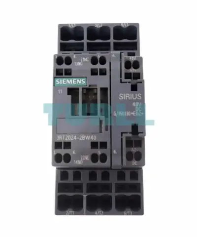 Siemens 3RT2024-2BW40 SIRIUS Power Contactor, 12A, 5.5kW, 48V DC Coil, Size S0