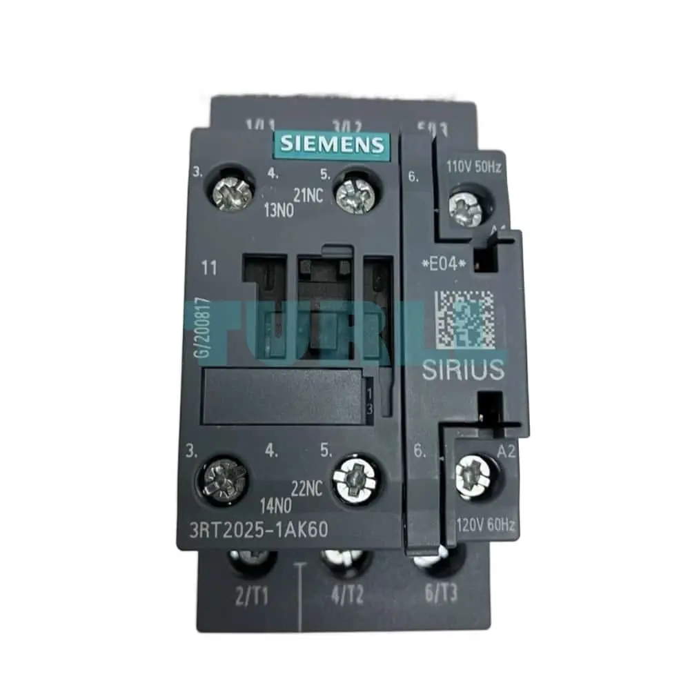 Siemens 3RT2025-1AK60 SIRIUS Power Contactor 17A, 7.5kW, 110/120V AC, S0 Size Original Brand New 1 Siemens 3RT2025-1AK60 SIRIUS Power Contactor 17A, 7.5kW, 110/120V AC, S0 Size