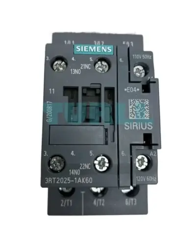 Siemens 3RT2025-1AK60 SIRIUS Power Contactor 17A, 7.5kW, 110/120V AC, S0 Size