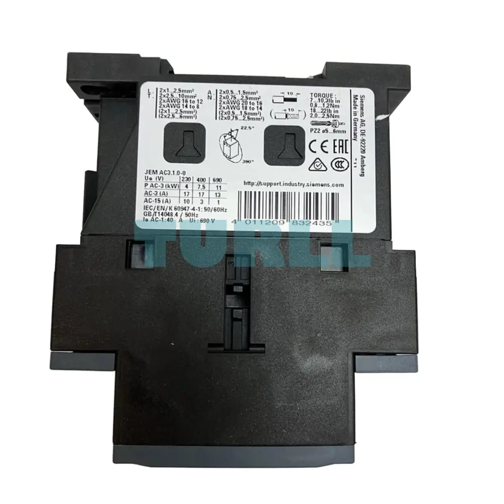 Siemens 3RT2025-1AK60 SIRIUS Power Contactor 17A, 7.5kW, 110/120V AC, S0 Size Original Brand New 6 Siemens 3RT2025-1AK60 SIRIUS Power Contactor 17A, 7.5kW, 110/120V AC, S0 Size