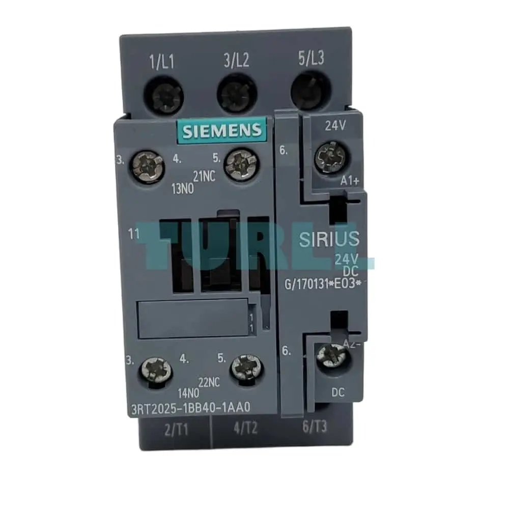 Siemens SIRIUS 3RT2025-1BB40-1AA0 Power Contactor Size S0, 17A, 24V DC Coil, 1 NO + 1 NC Auxiliary Contacts Original Brand New 1 Siemens SIRIUS 3RT2025-1BB40-1AA0 Power Contactor Size S0, 17A, 24V DC Coil, 1 NO + 1 NC Auxiliary Contacts