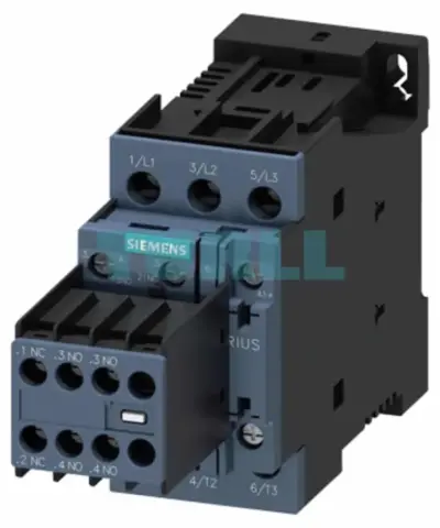 Siemens 3RT2025-1FB48-0ME1 SIRIUS Power Contactor, 17A, 7.5kW, 24V DC, 3 NO + 2 NC Aux Contacts, Size S0