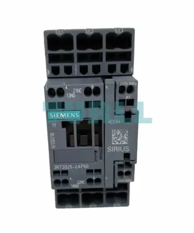 Siemens SIRIUS 3RT2025-2AP60 Power Contactor 17A, 7.5 kW, 220V/240V AC, Spring-Loaded