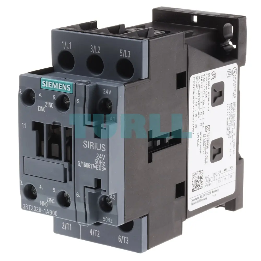 Siemens 3RT2026-1AB00 SIRIUS Power Contactor 25A, 11kW, 24V AC Control, Size S0 Original Brand New 3 Siemens 3RT2026-1AB00 SIRIUS Power Contactor 25A, 11kW, 24V AC Control, Size S0