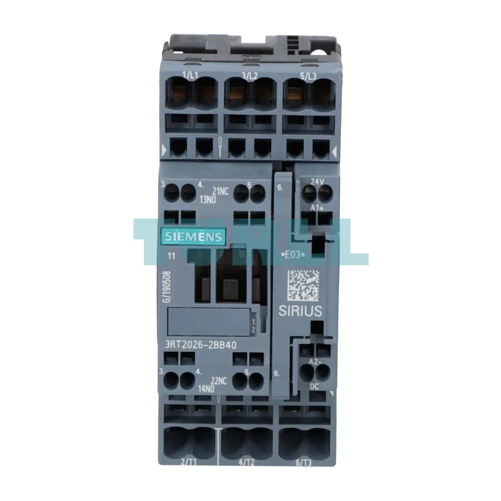 Siemens 3RT2026-2BB40 Power Contactor 25A, 3-Pole, 11kW/400V, 24V DC, 1 NO + 1 NC Original Brand New 1 Siemens 3RT2026-2BB40 Power Contactor 25A, 3-Pole, 11kW/400V, 24V DC, 1 NO + 1 NC