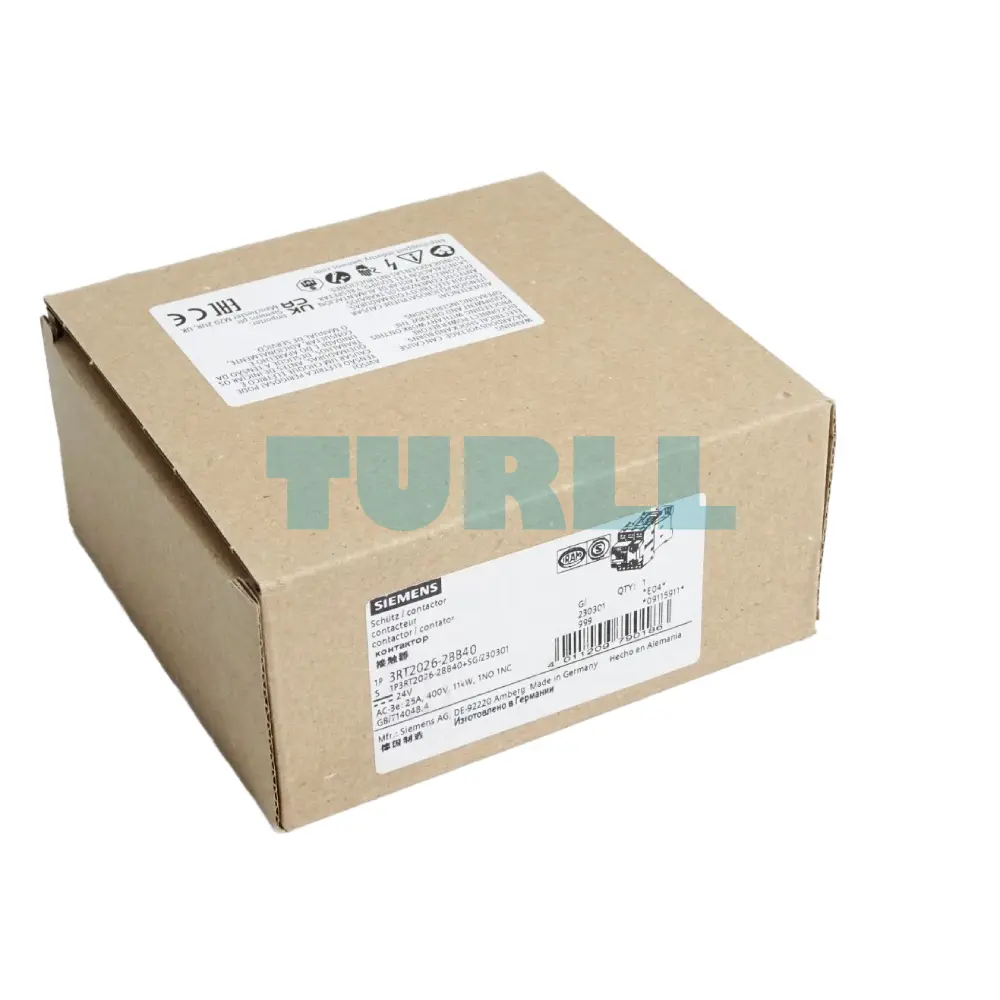 Siemens 3RT2026-2BB40 Power Contactor 25A, 3-Pole, 11kW/400V, 24V DC, 1 NO + 1 NC Original Brand New 6 Siemens 3RT2026-2BB40 Power Contactor 25A, 3-Pole, 11kW/400V, 24V DC, 1 NO + 1 NC