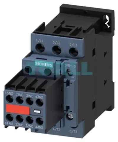 Siemens 3RT2027-1AL24-3MA0 SIRIUS Power Contactor, Size S0, 3-Pole, 32 A, 15 kW, 230 V AC Coil, with 2 NO + 2 NC Auxiliary Contacts