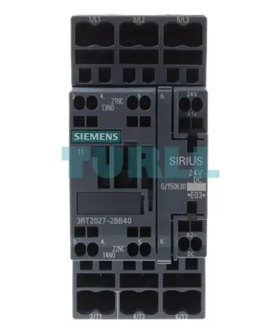 Siemens 3RT2027-2BB40 Power Contactor 32A, 15kW / 400V, 3-Pole, 24V DC