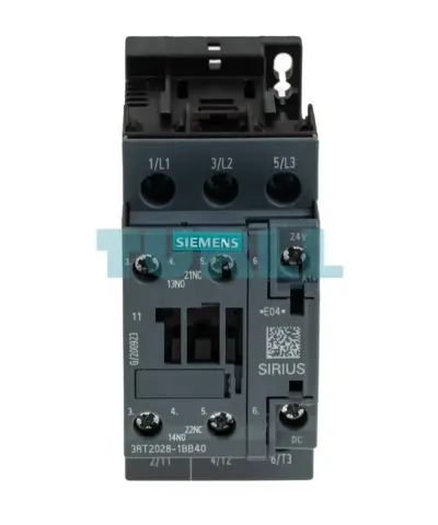 Siemens 3RT2028-1BB40 Power Contactor 38A, AC-3e, 18.5kW, 24V DC, 3-Pole, S0