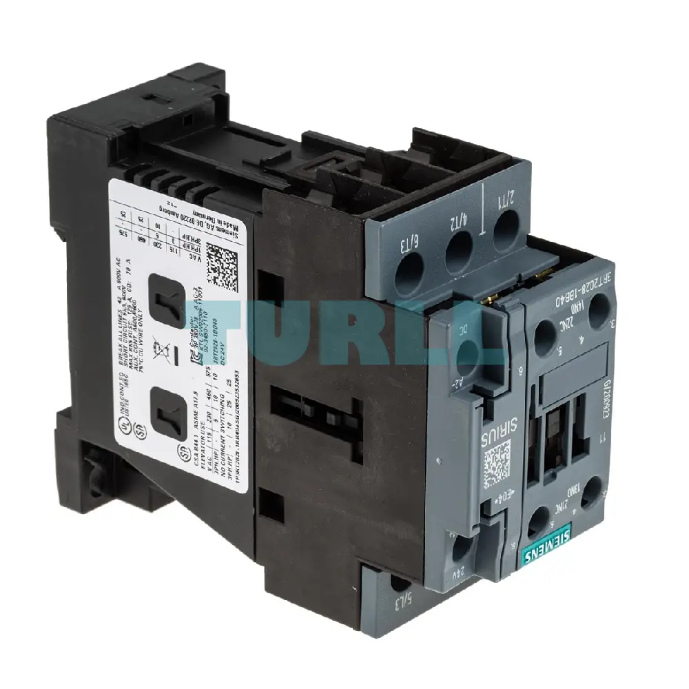Siemens 3RT2028-1BB40 Power Contactor 38A, AC-3e, 18.5kW, 24V DC, 3-Pole, S0 Original Brand New 3 Siemens 3RT2028-1BB40 Power Contactor 38A, AC-3e, 18.5kW, 24V DC, 3-Pole, S0