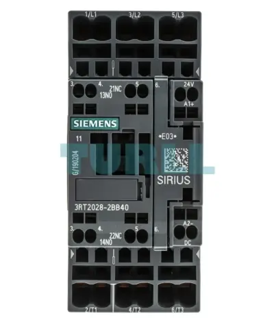 Siemens 3RT2028-2BB40 Power Contactor 3-Pole, 38A, 18.5kW / 400V, 24V DC Coil