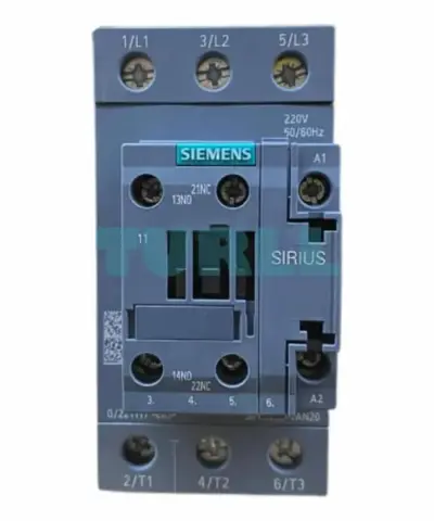 Siemens 3RT2035-1AN20 SIRIUS Power Contactor 41A, 18.5kW, 220V AC Coil, S2 Frame Size