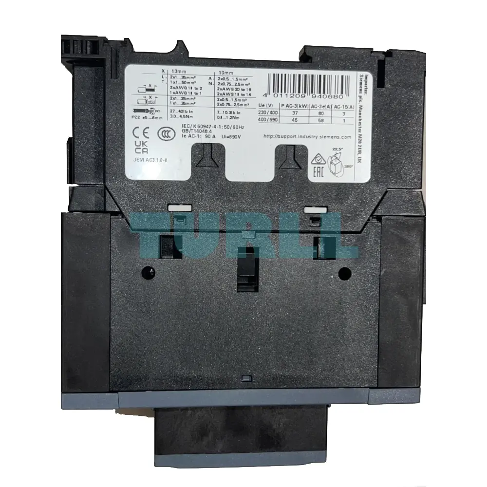 Siemens 3RT2038-1AG20 SIRIUS Power Contactor, 3-Pole, 80A, 37kW, 110V AC, Size S2 Original Brand New 3 Siemens 3RT2038-1AG20 SIRIUS Power Contactor, 3-Pole, 80A, 37kW, 110V AC, Size S2
