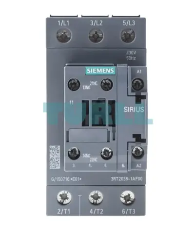 Siemens SIRIUS 3RT2038-1AP00 Power Contactor 80A, 37kW, 230V AC, S2 Size