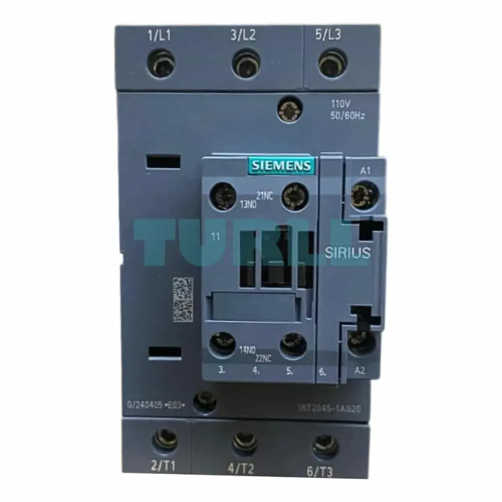 Siemens 3RT2045-1AG20 SIRIUS Power Contactor, 80 A, 37 kW, 110 V AC, S3 Screw Terminal Original Brand New 1 Siemens 3RT2045-1AG20 SIRIUS Power Contactor, 80 A, 37 kW, 110 V AC, S3 Screw Terminal