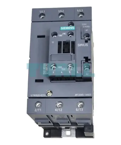 Siemens SIRIUS 3RT2045-1AN20 Power Contactor, 80A, 37kW, 220V AC Coil, Screw Terminal, Size S3