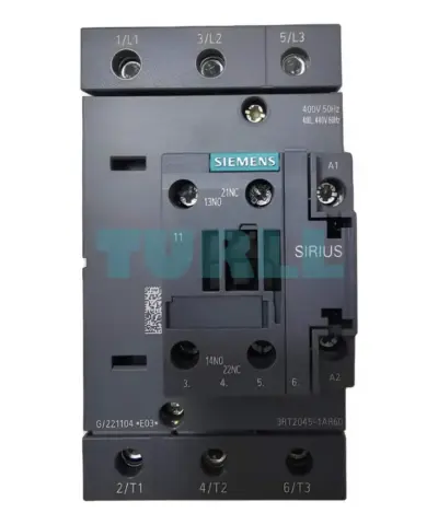Siemens SIRIUS 3RT2045-1AR60 Power Contactor, 3-Pole, 80A, 37 kW, 400V AC, S3 Size
