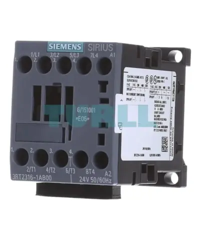 Siemens SIRIUS 3RT2316-1AB00 Contactor, 4-Pole AC-1, 18A, 24V AC, Size S00, Screw Terminal
