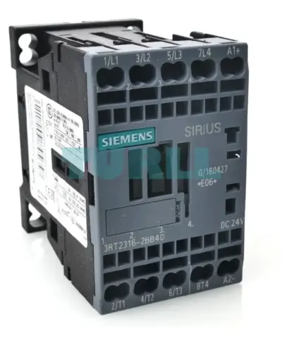 Siemens SIRIUS 3RT2316-2BB40 Contactor 4-Pole AC-1, 18A, 24V DC, Spring-Loaded Terminal, Size S00
