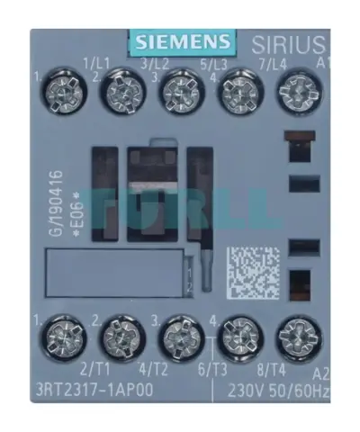 Siemens 3RT2317-1AP00 Contactor 4-Pole AC-1, 22A, 230V AC, S00 Screw Terminal