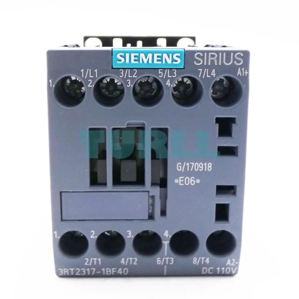 Siemens 3RT2317-1BF40 Contactor 4-Pole AC-1, 22A, 110V DC, S00 Screw Terminal Original Brand New 1 Siemens 3RT2317-1BF40 Contactor 4-Pole AC-1, 22A, 110V DC, S00 Screw Terminal