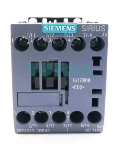 Siemens 3RT2317-1BF40 Contactor 4-Pole AC-1, 22A, 110V DC, S00 Screw Terminal
