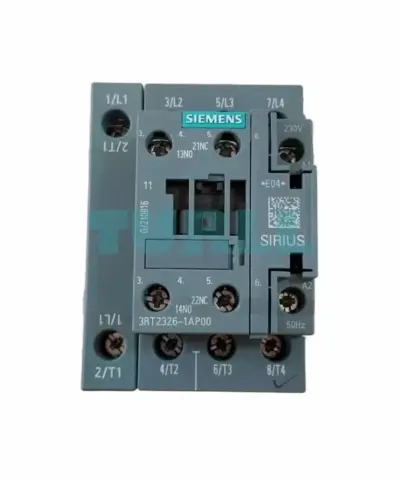 Siemens SIRIUS 3RT2326-1AP00 Contactor 4-Pole AC-1, 40A, 230V AC, S0 Size with 1 NO + 1 NC Auxiliary Contact