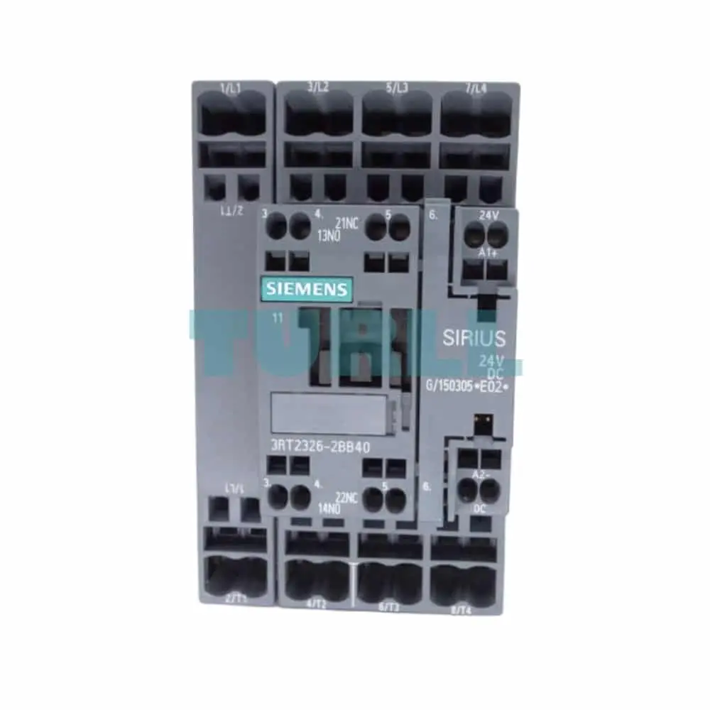 Siemens SIRIUS 3RT2326-2BB40 Contactor 40A AC-1, 4-Pole, 24V DC Coil, Spring-Loaded Terminals, S0 Size Original Brand New 1 Siemens SIRIUS 3RT2326-2BB40 Contactor 40A AC-1, 4-Pole, 24V DC Coil, Spring-Loaded Terminals, S0 Size